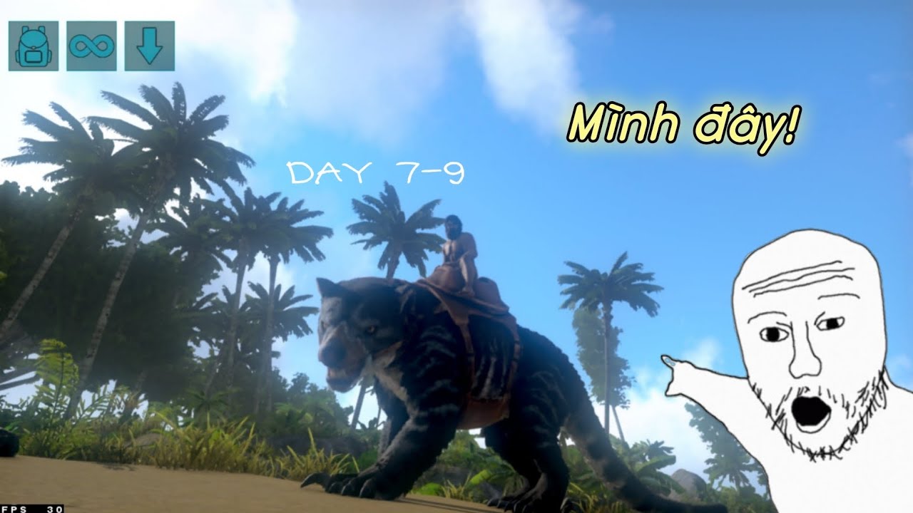 100 DAYS trên The Island | Ark Ultimate Mobile Edition - (Day 7-9) | Mình đã bắt được THYLA LV 110 !