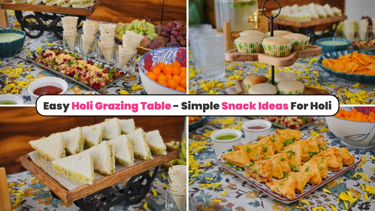 ये टेबल और खाना देख कर सासू माँ और बेटा बहुत खुश हुए ✨| Holi Grazing Table Simple Ideas