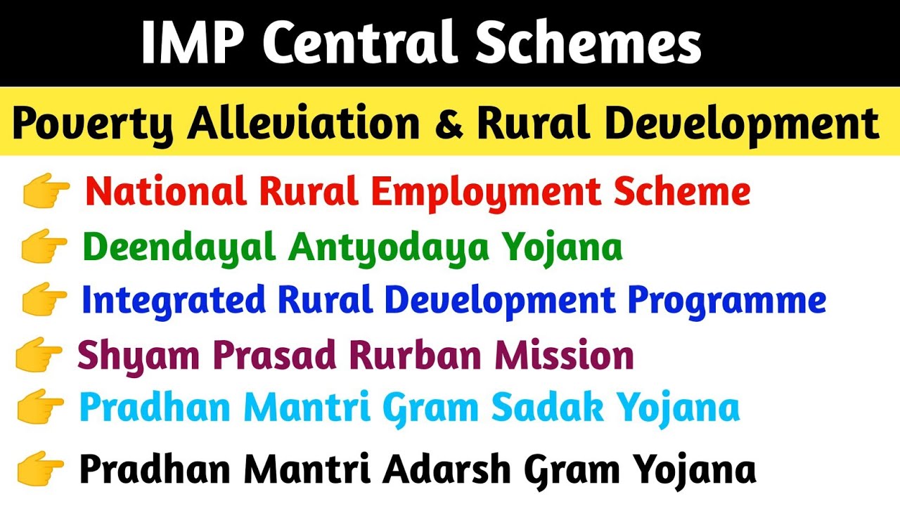 Important Central Government Schemes |Poverty Alleviation and Rural Development schemes #thinamorugk