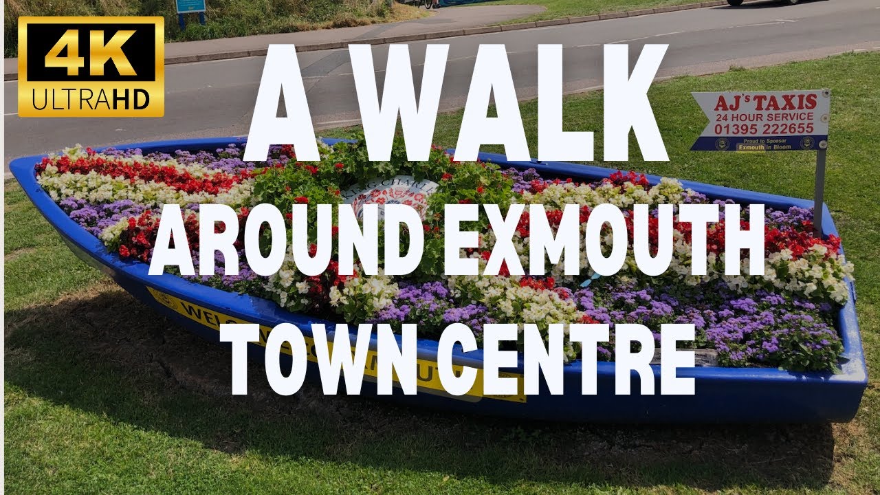 4K A walk around Exmouth Town Centre