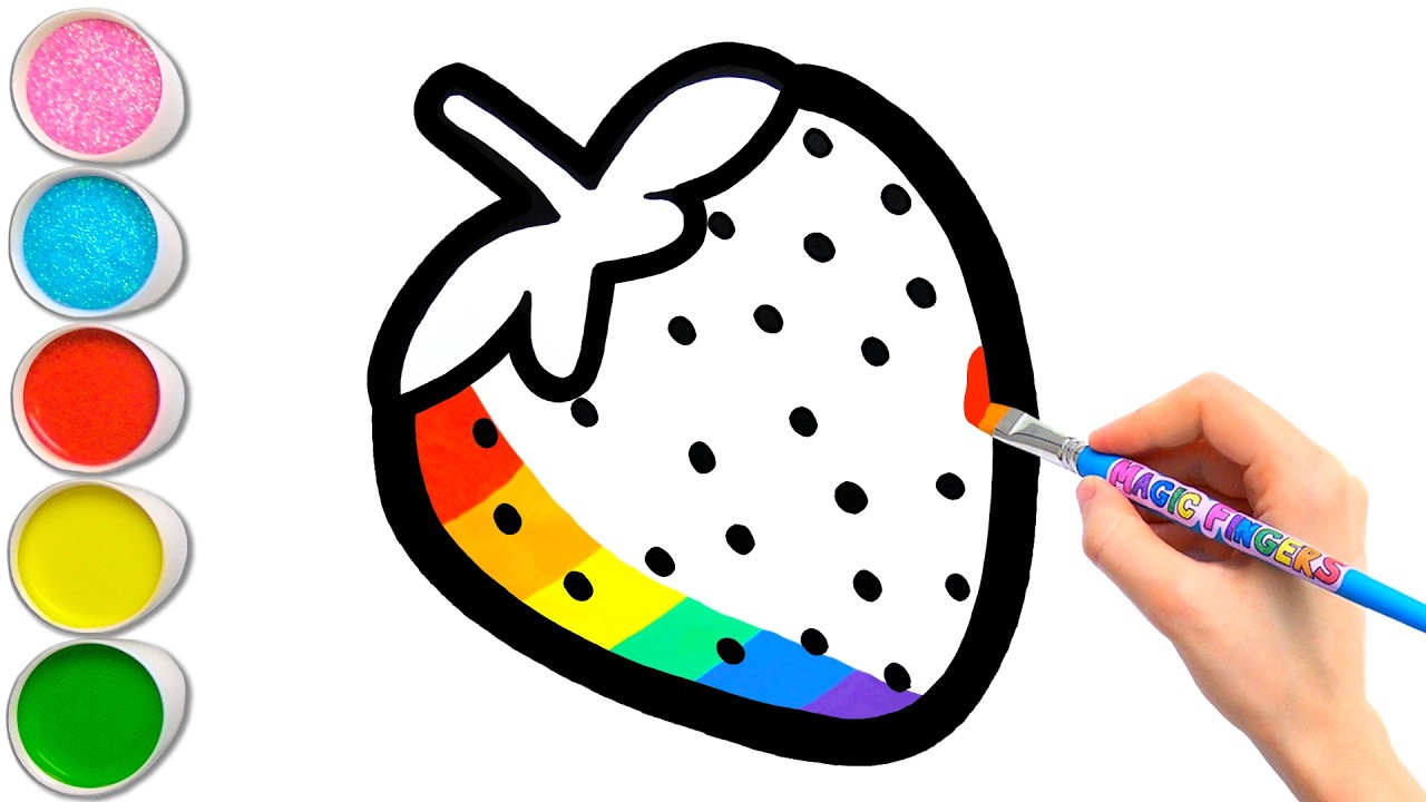 Draw & Paint Colorful Strawberry Step by Step | Art Tips for Children #41