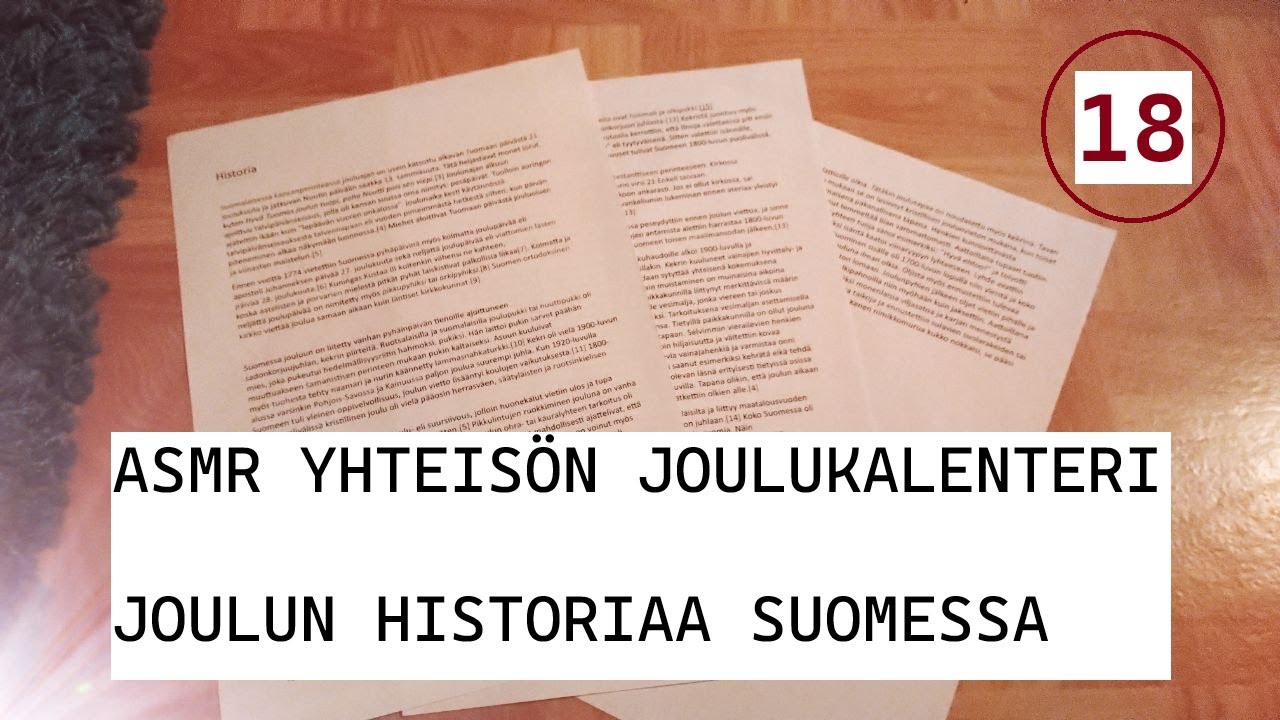 ASMR Suomi - Joulun historiaa Suomessa - Luukku 18 #yhteinenasmrjoulukalenteri25