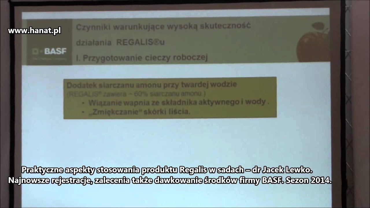 Praktyczne aspekty stosowania produktu Regalis w sadach -- dr Jacek Lewko
