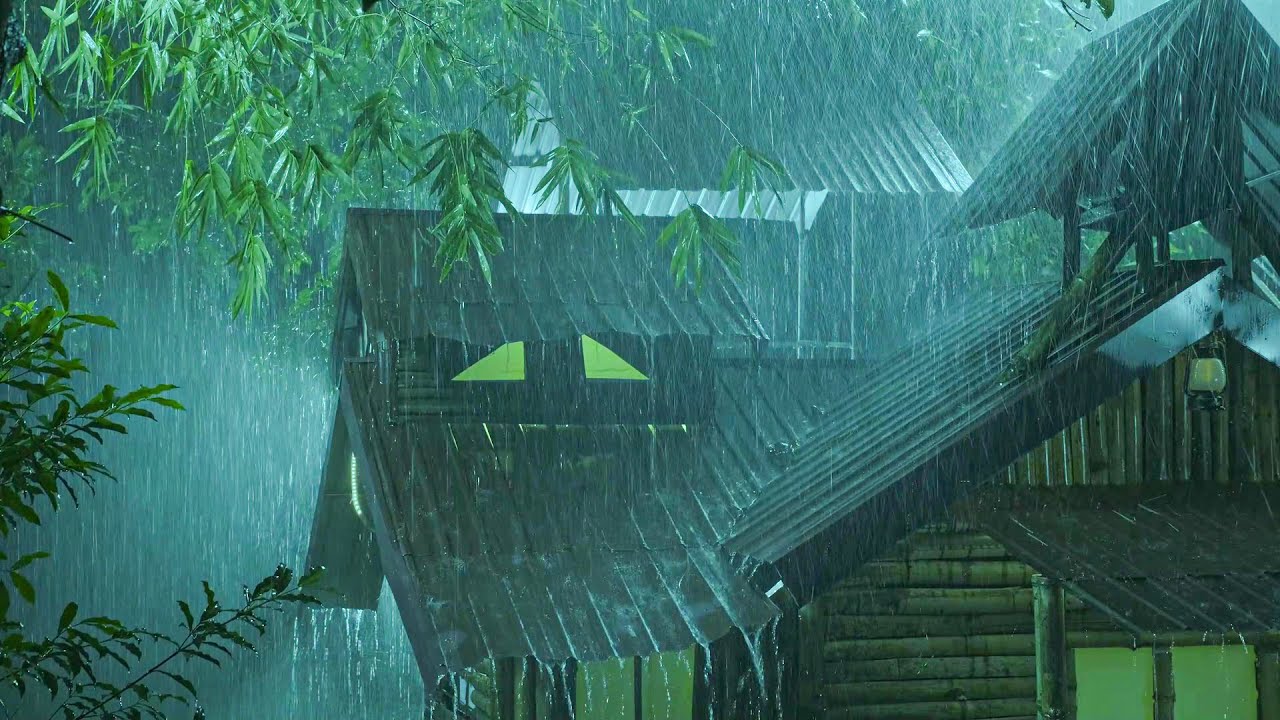 Goodbye Stress to Sleep Soundly with Heavy Rain and Wind White Noise for Sleeping