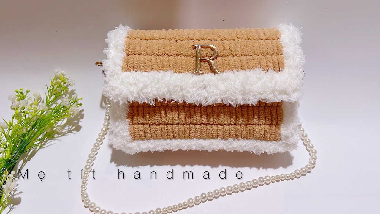 Hướng dẫn làm túi handmade từ len nhung đũa | Mẹ tít handmade