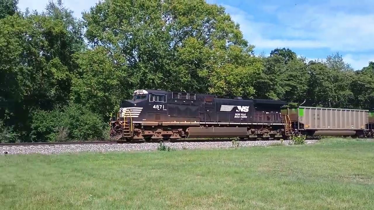 Empty Coal Train with Norfolk Southern Leader and Friendly Crew through Watervliet MI