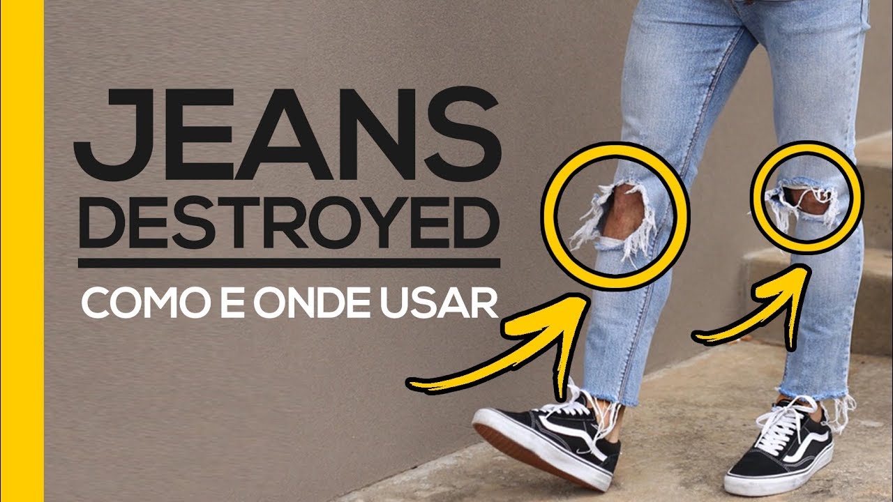 Cal&ccedil;a Destroyed Masculina | Moda Masculina