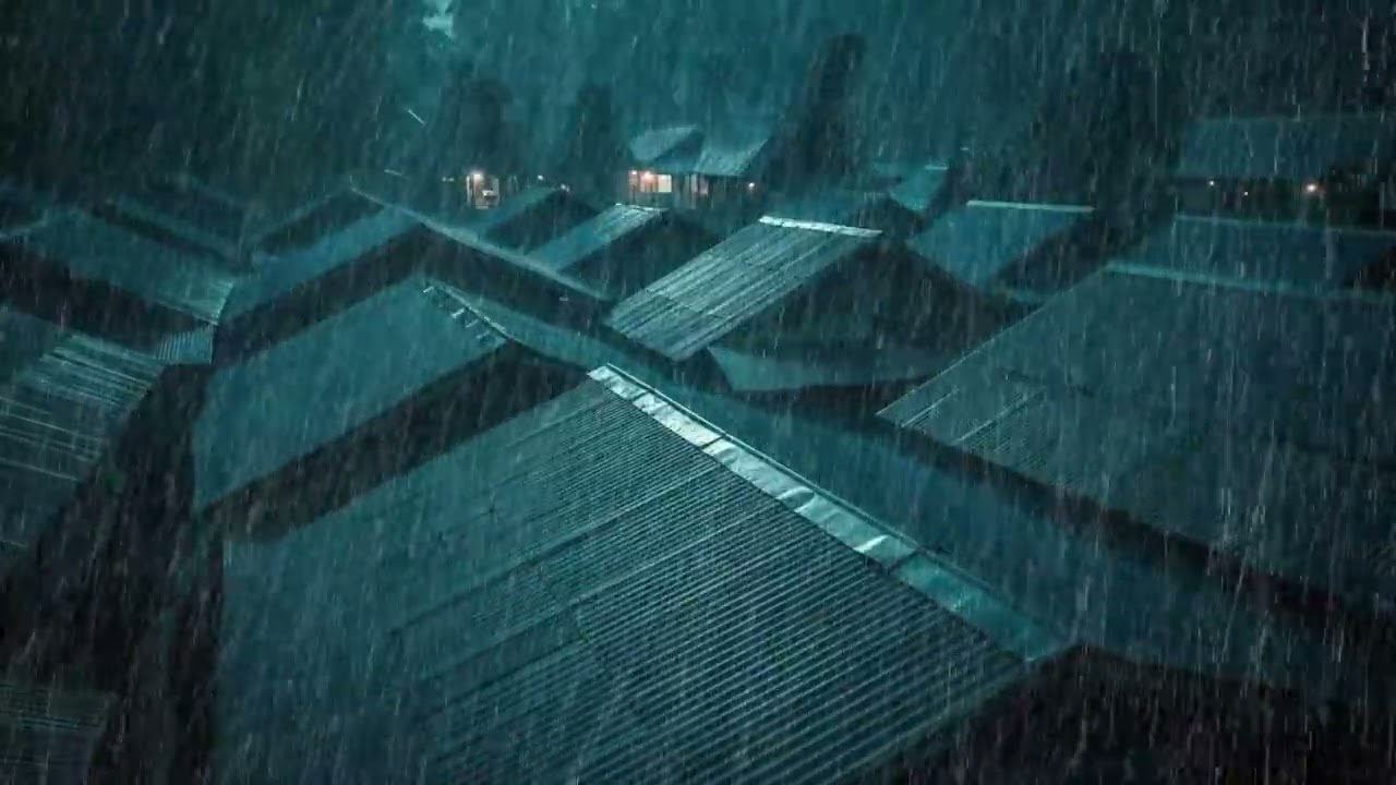No Ads Rain Sounds for Sleeping - ASMR Extreme Rainstorm on Tin Roof for Severe Night Insomnia