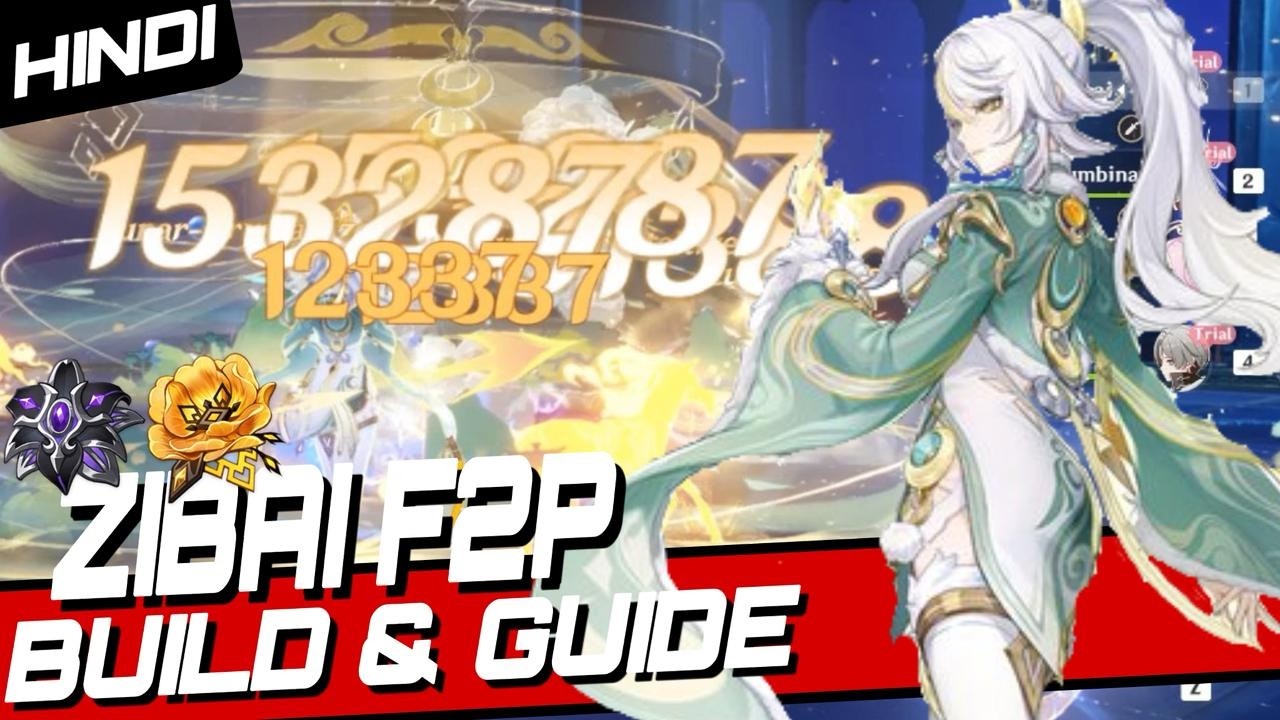 [Hindi] Complete Zibai F2P Build & Guide in Genshin Impact | Is She really BROKEN ???