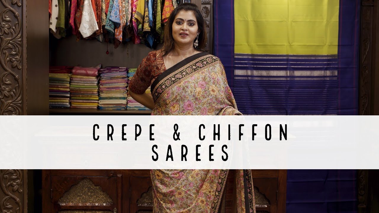 Crepe & Chiffon  Sarees | Fancy Sarees | Light Weight | Suja Silks |