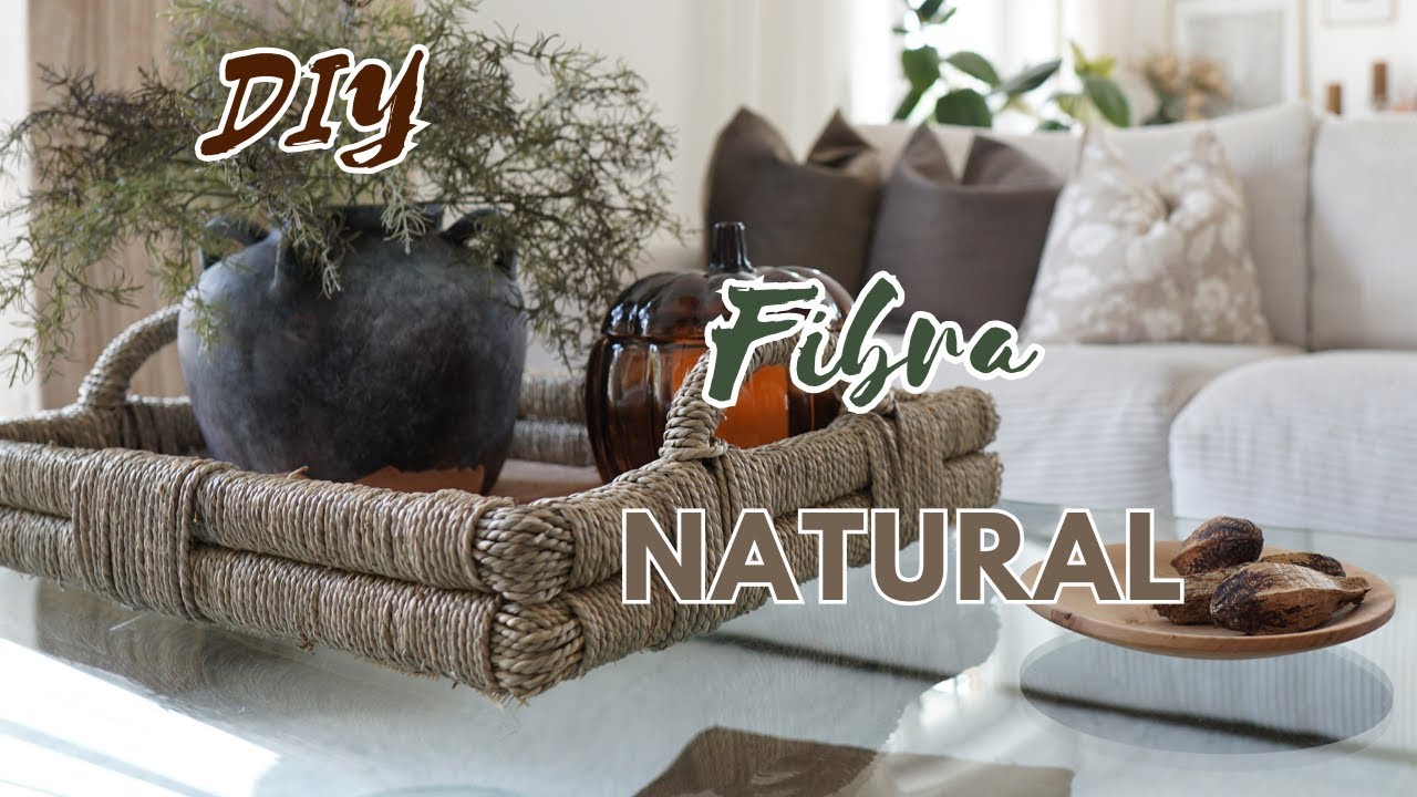 DIY bandejas de fibras naturales para decorar la casa. decoración de otono