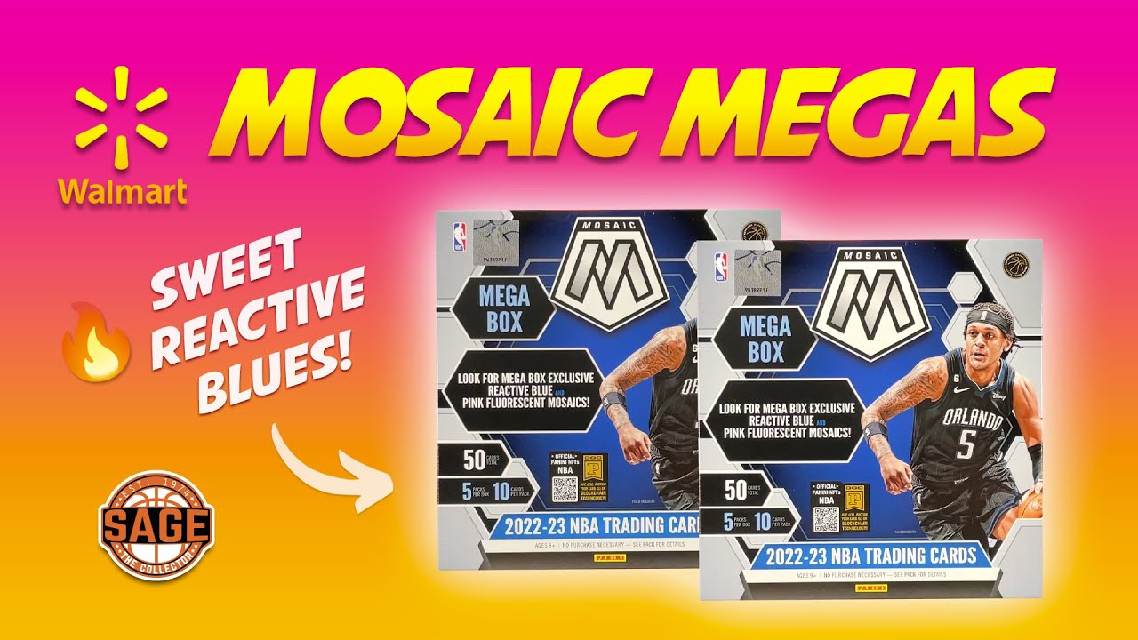 2022-23 Mosaic Basketball Walmart Mega Boxes 🔥 Blue Reactives + #'d Hit!