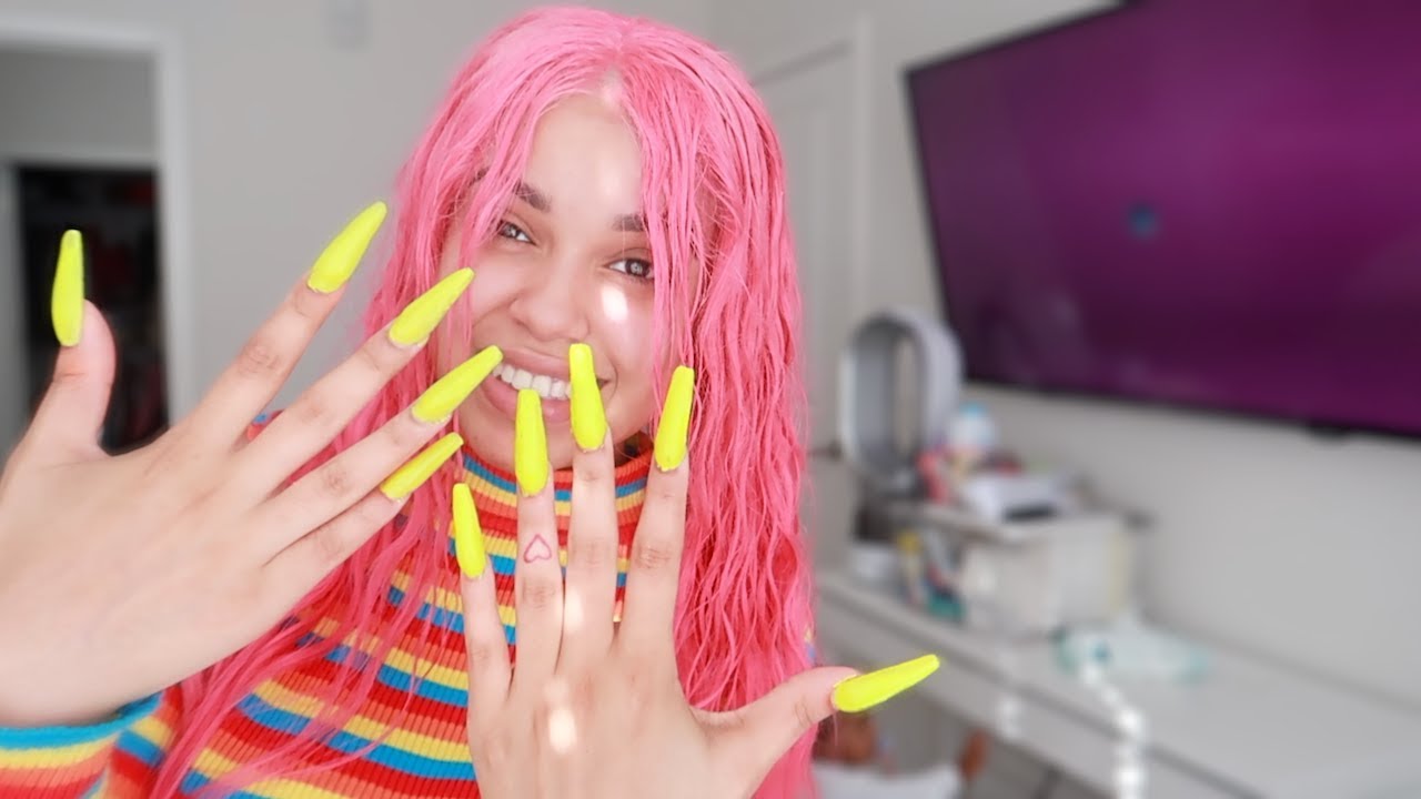 DOING MY OWN ACRYLIC NAILS AT HOME *FIRST TIME* ♡ Vanessa Lynn