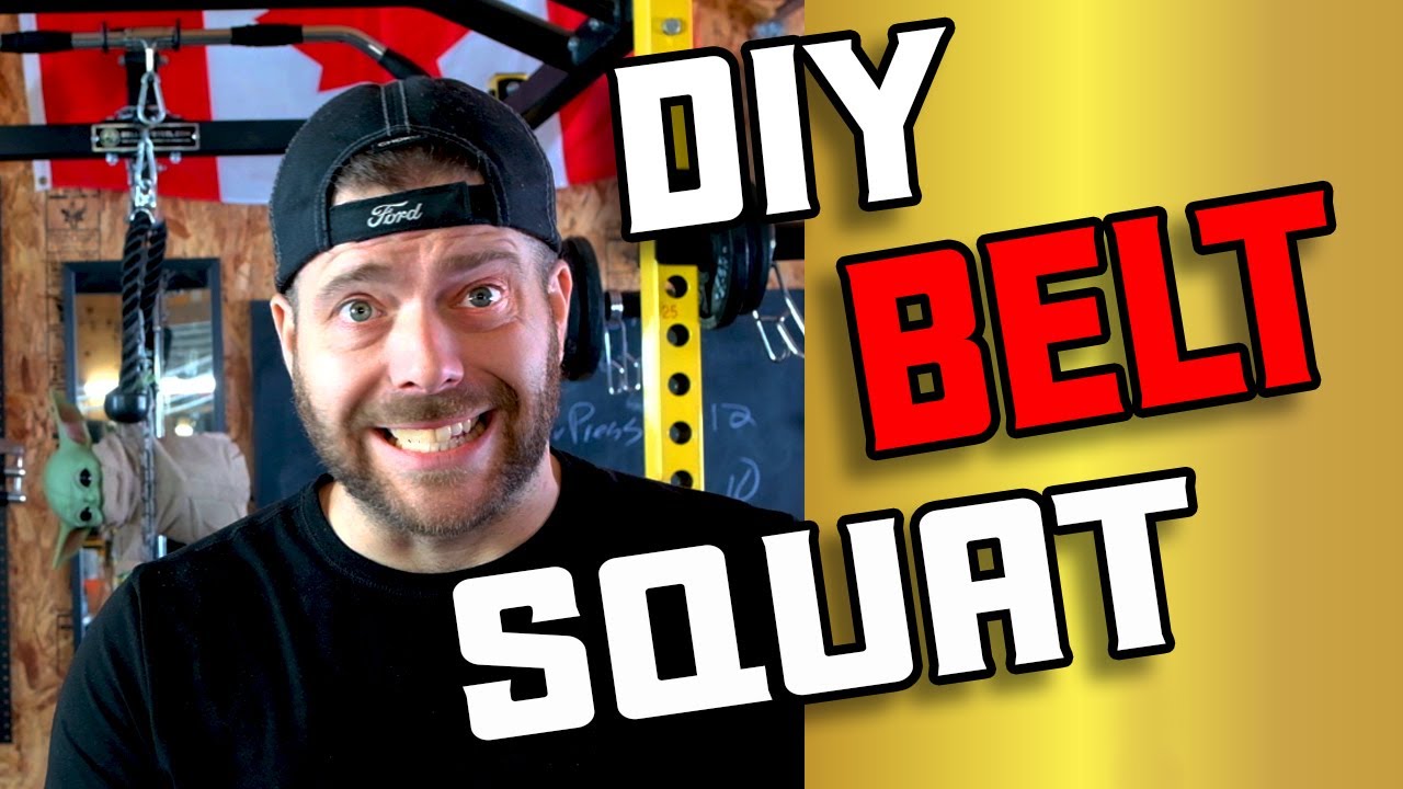 DIY BELT SQUAT FOR HOME GYM USING LOW PULLEY ON YOUR SQUAT RACK - GARAGE GYM DIY