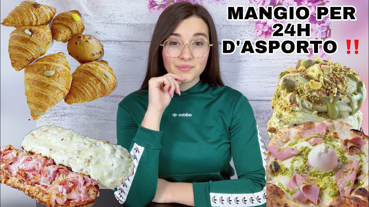 CHALLENGE MANGIO PER 24 ORE SOLO CIBO D’ASPORTO 🥐🍦| 5000 CALORIE | GA|