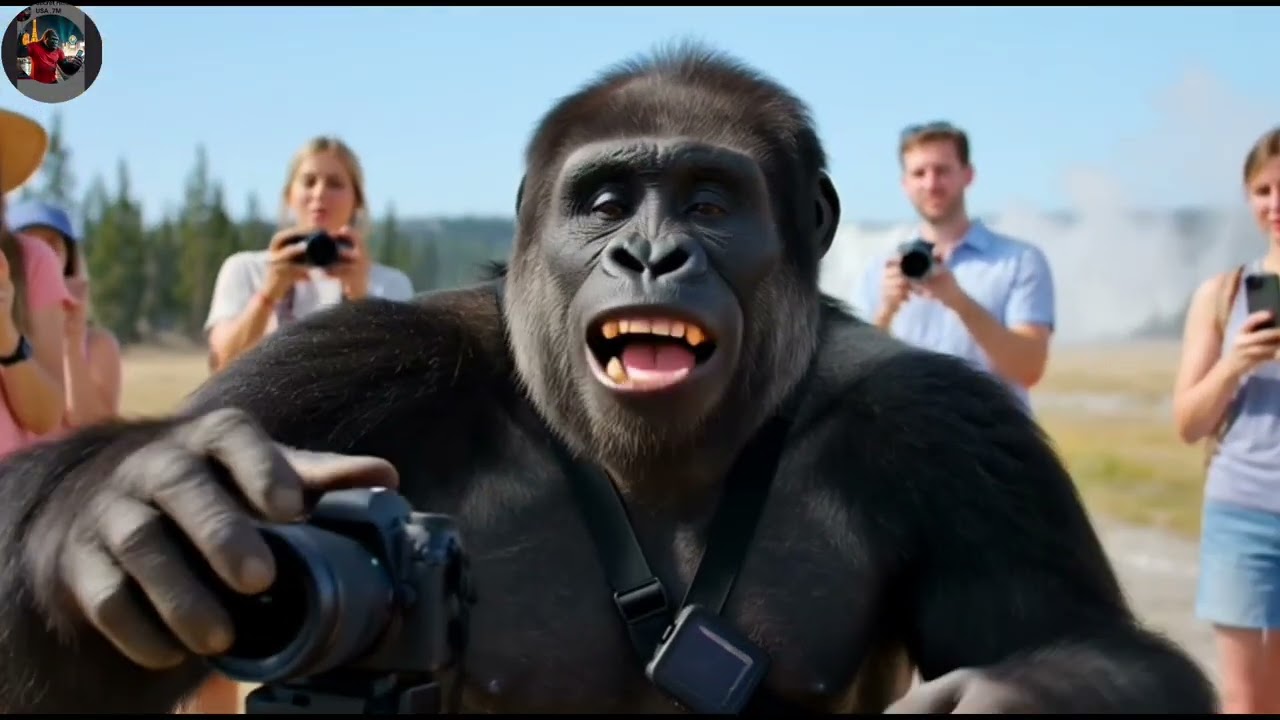 Traveled to Yellowstone as a Gorilla! 🌋 (Secret Supervolcano Facts & Bison Encounter)#Yellowstone 