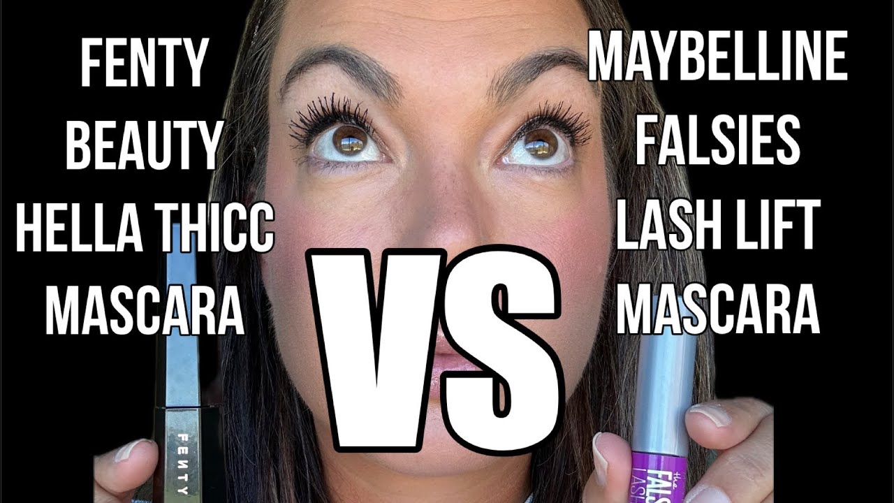 Maybelline falsies lash lift mascara vs Fenty Beauty hella thicc mascara - mascara comparison video