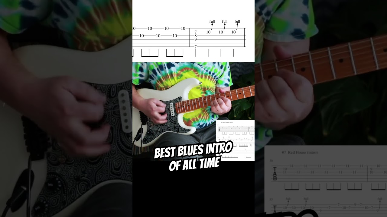 Jimi Hendrix &ldquo;Red House&rdquo; Intro! Classic blues guitar lesson.