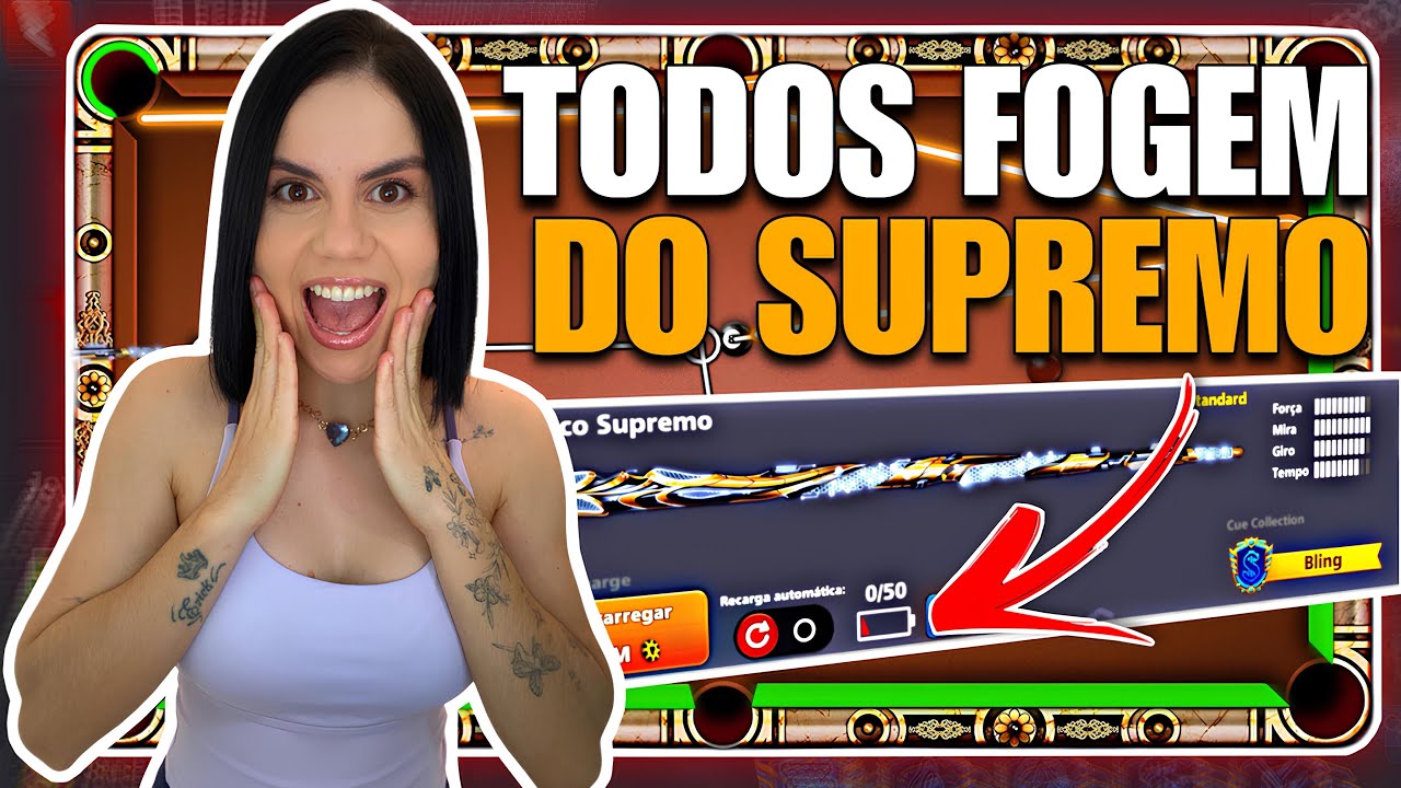 NINGUÉM TEM CORAGEM DE JOGAR COM ESSE TACO NO 8 BALL POOL