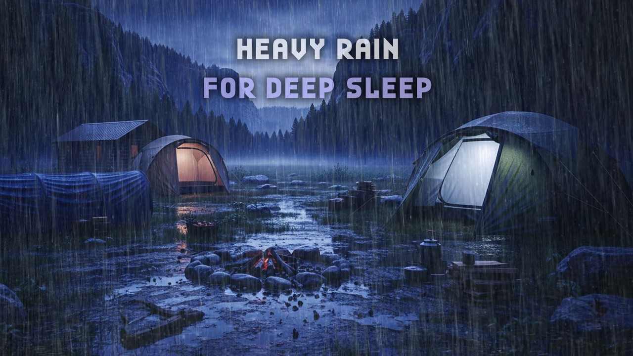 Relaxing Mountain Rain on Tent 🌧️⛰️ Calm Thunder Sounds for Deep Rest 😴✨