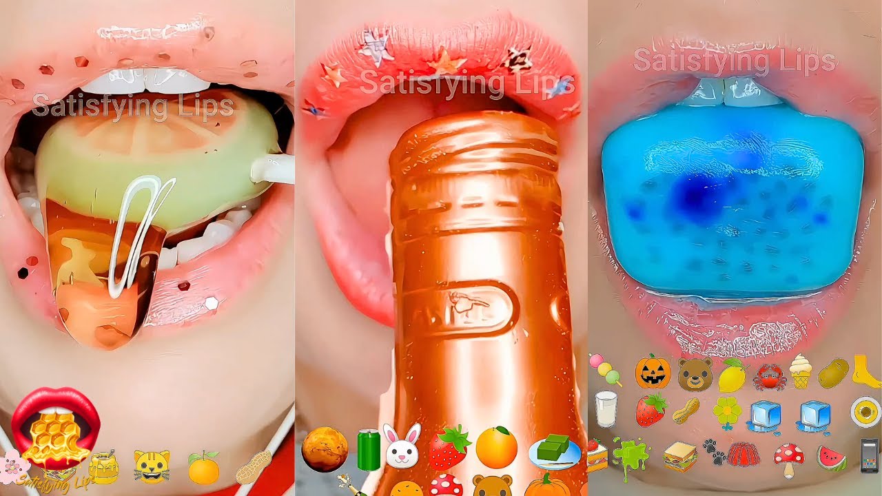 Edited EMOJI FOOD CHALLENGE Satisfying ASMR Eating Layered Sounds! Mukbang 먹방