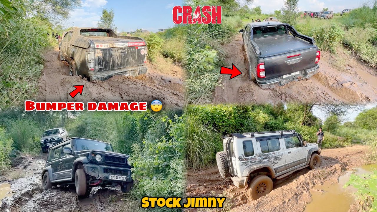 Last obstacle mai sab gaadiyan damage ho gyi | Why pickup trucks failed in offroading 😨