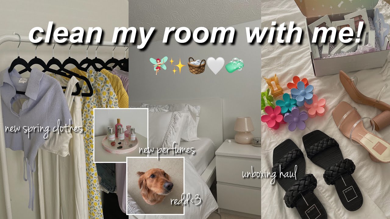 VLOG: preparing for the week!! cleaning my room, unboxing haul + reorganizing🤍