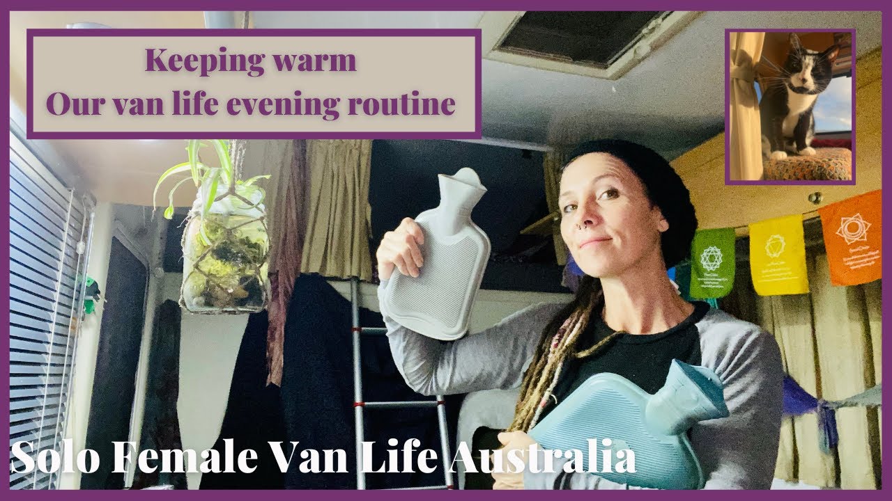 Keeping warm (our van life evening routine)