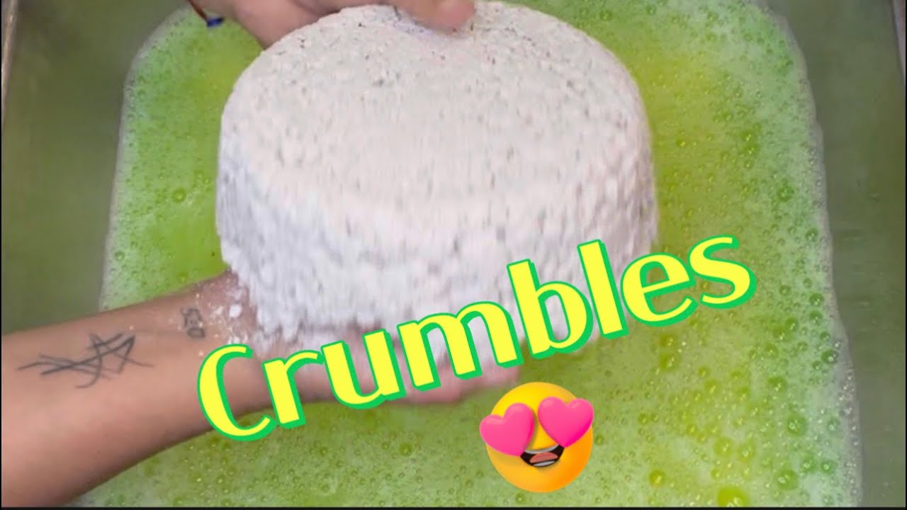 ASMR ODDLY SATISFYING-Crumbles with Lemon flash and water 💦 super fun!