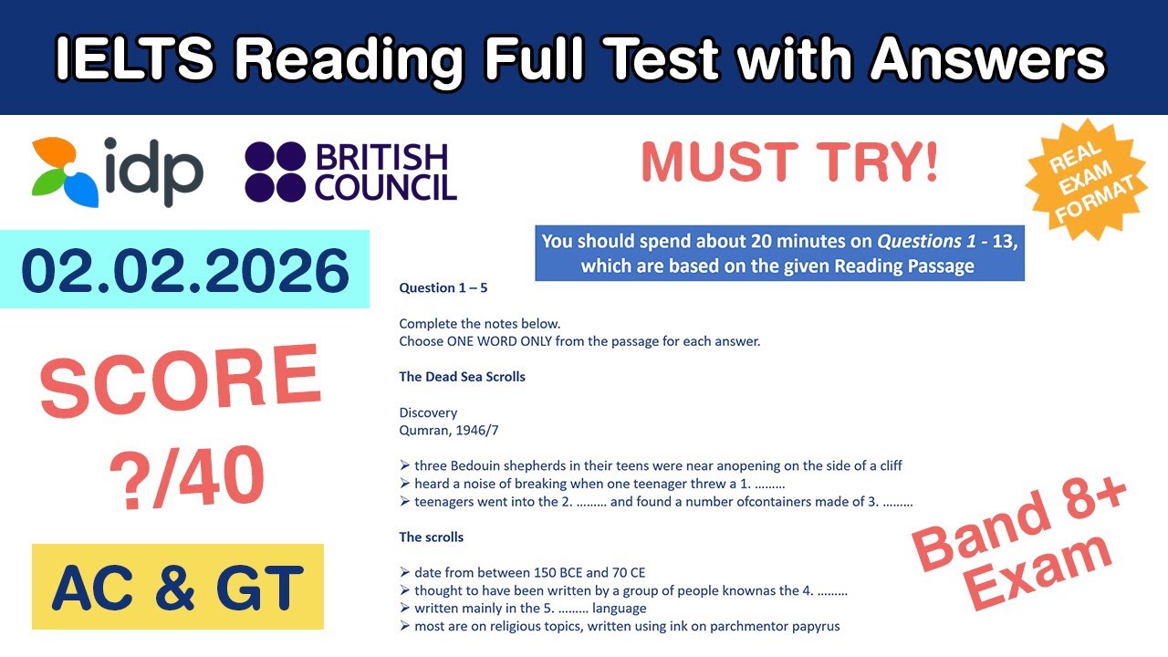 IELTS Reading Practice Test with Answers 02.02.2026 - Test 