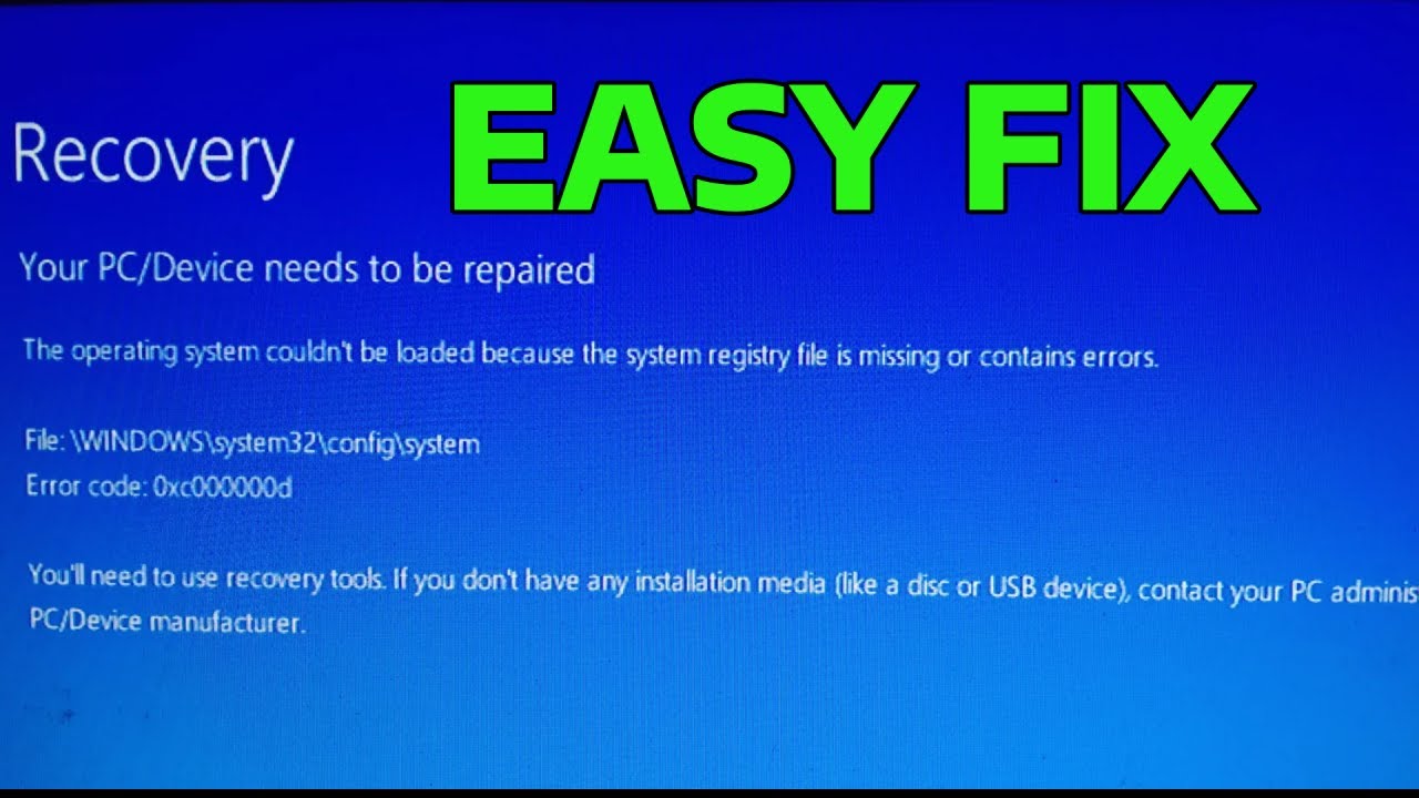 How To Fix Error Code 0xc000000d on Windows 11/10