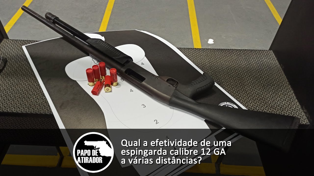 Qual a efetividade de uma espingarda calibre 12 a várias distâncias?