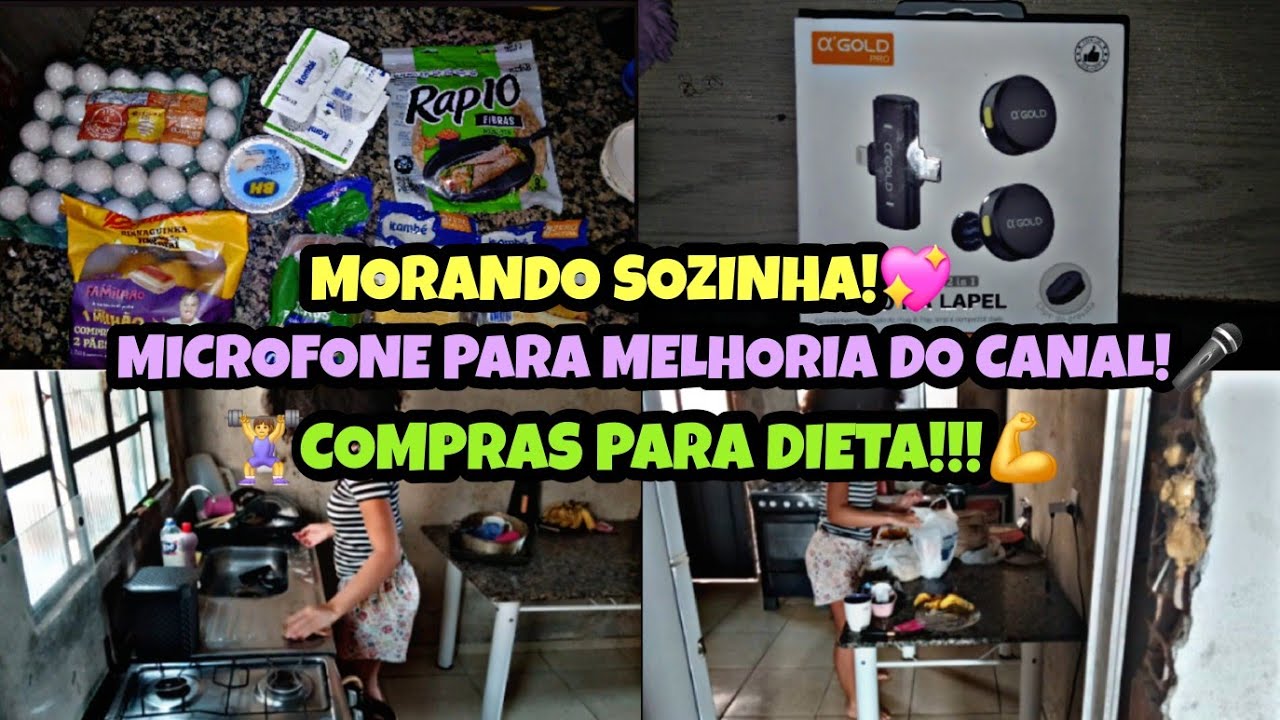 MORANDO SOZINHA: COMPRAS PARA DIETA + EQUIPAMENTO PARA MELHORIA DO CANAL + ROTINA COMPLETA!