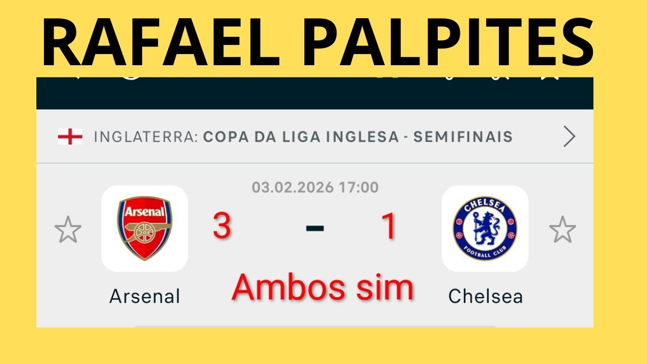 PALPITES DE FUTEBOL COM PLACAR EXATO +BILHETE PRONTO PARA TER&Ccedil;A 03_02/2026