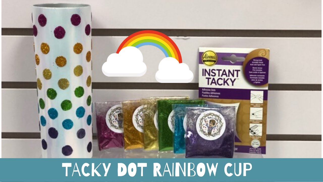 Tacky Dot Rainbow Cup with Mr. Nola's Glitter