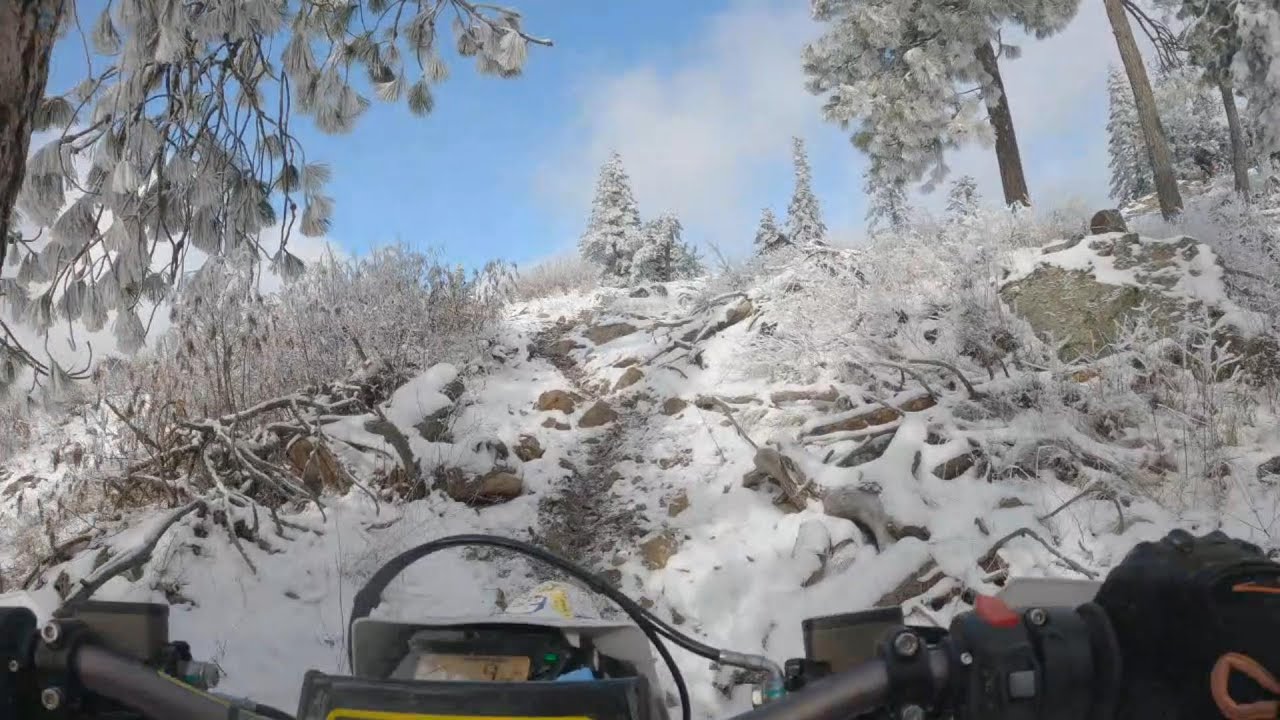 Super fun ride on the Ultra Bee! Snow, mud, rocks, roots etc.