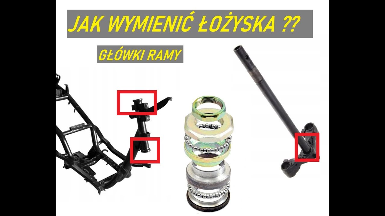 #415 JAK WYMIENIĆ ŁOZYSKA GŁÓWKI RAMY SKUTER 4T 10 CALI