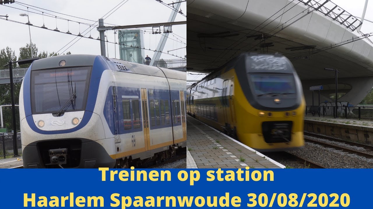 Treinen op station Haarlem Spaarnwoude - 30 augustus 2020