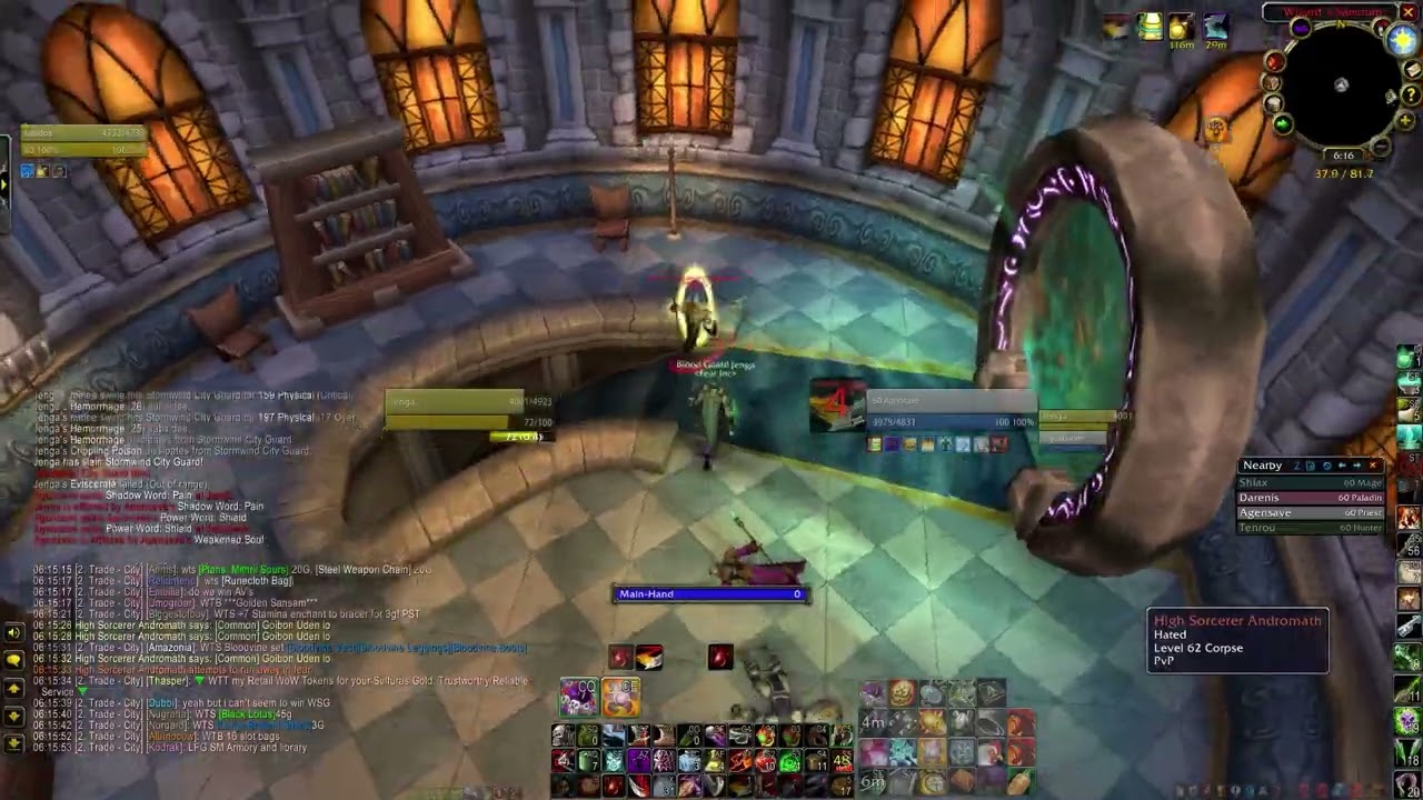A Horde Rogue in Stormwind's Tower - Flight of the Mages