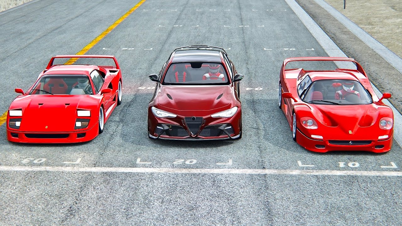 Alfa Romeo GTAm vs Ferrari F40 Stage 3 vs Ferrari F50 at Monza