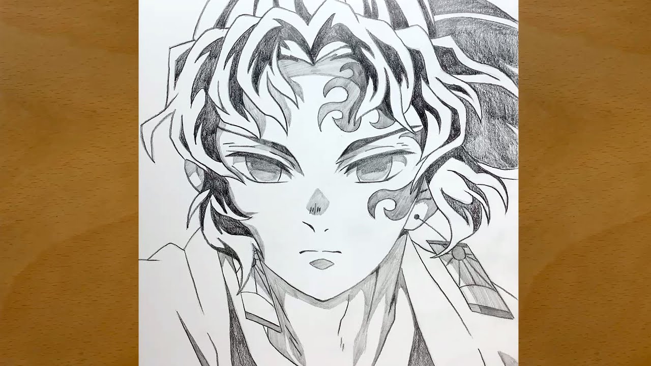 Anime drawing | How to draw Yoriichi Tsugikuni | Demon Slayer | kimetsunoyaiba | step by step