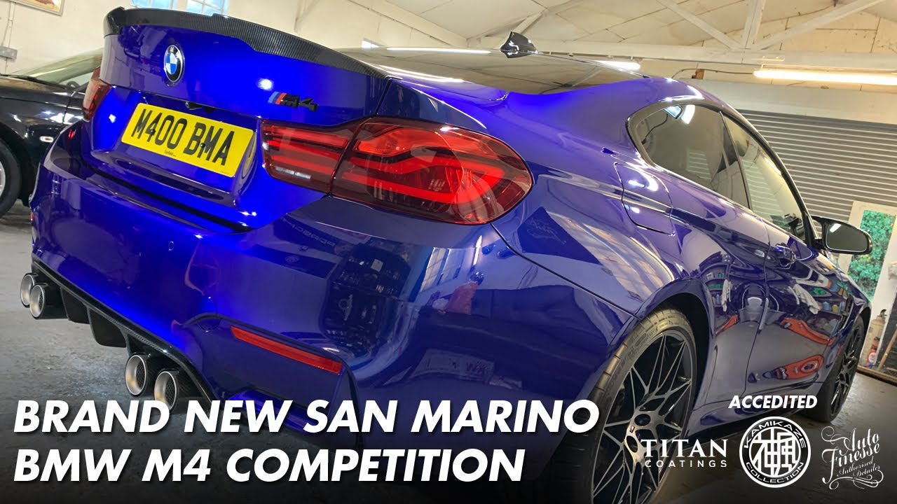 BRAND NEW SAN MARINO BLUE BMW M4 COMPETITION WITH KAMIKAZE COLLECTION COATINGS