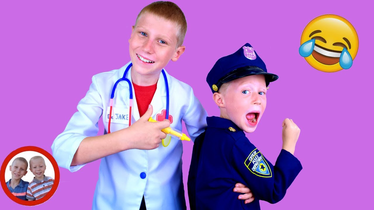 Доктор набор игрушек | Визит к врачу! | Майк и Джейк притворяются, что играют | Комплект доктора