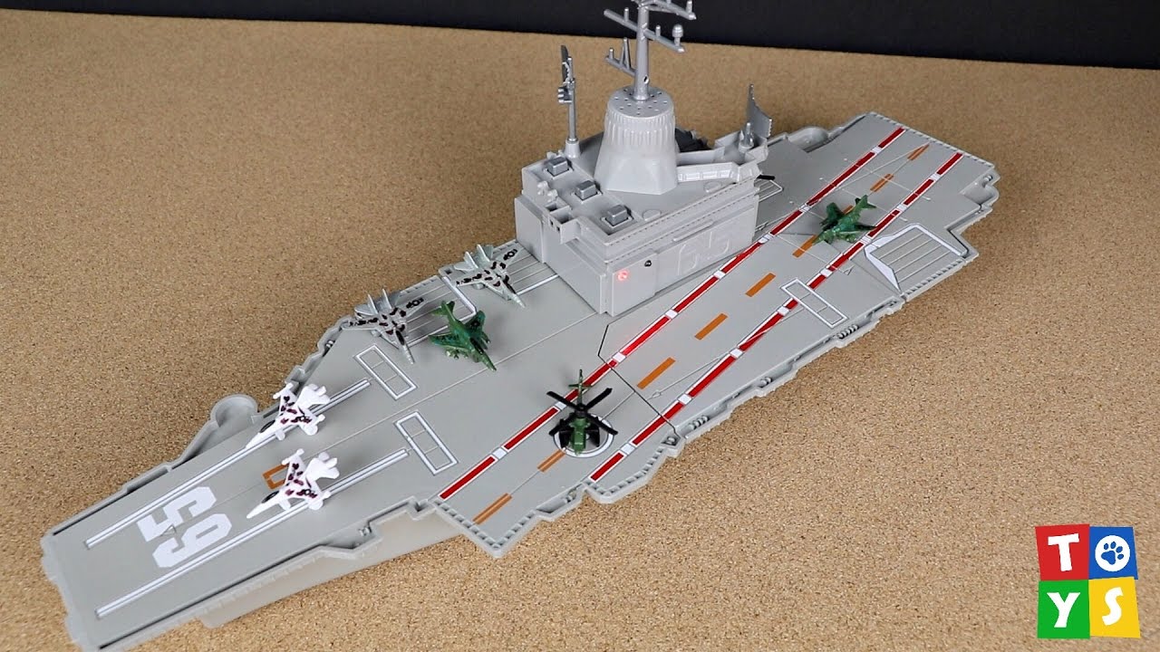 Aircraft Carrier Destroyer Fighter Jets and Military Helicopter Playset UNBOXING & PLAYING