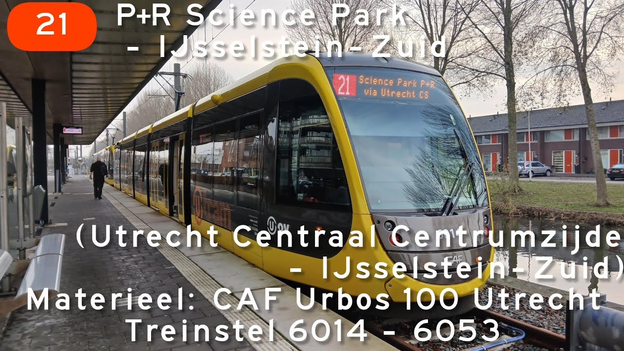 Rit met de U-OV Urbos 100 #6014+6053 op tramlijn 21 van Utrecht C. Centrumzijde naar IJsselstein-Z.