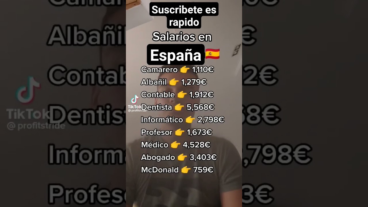 ESTOS SON LOS SALARIOS DE ESPA&Ntilde;A 🇪🇸 AL MES. #shorts