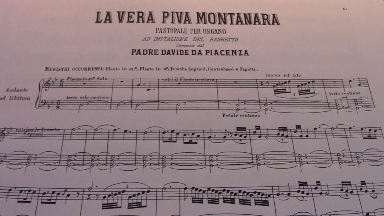 PADRE DAVIDE da Bergamo - La vera piva montanara (per organo)