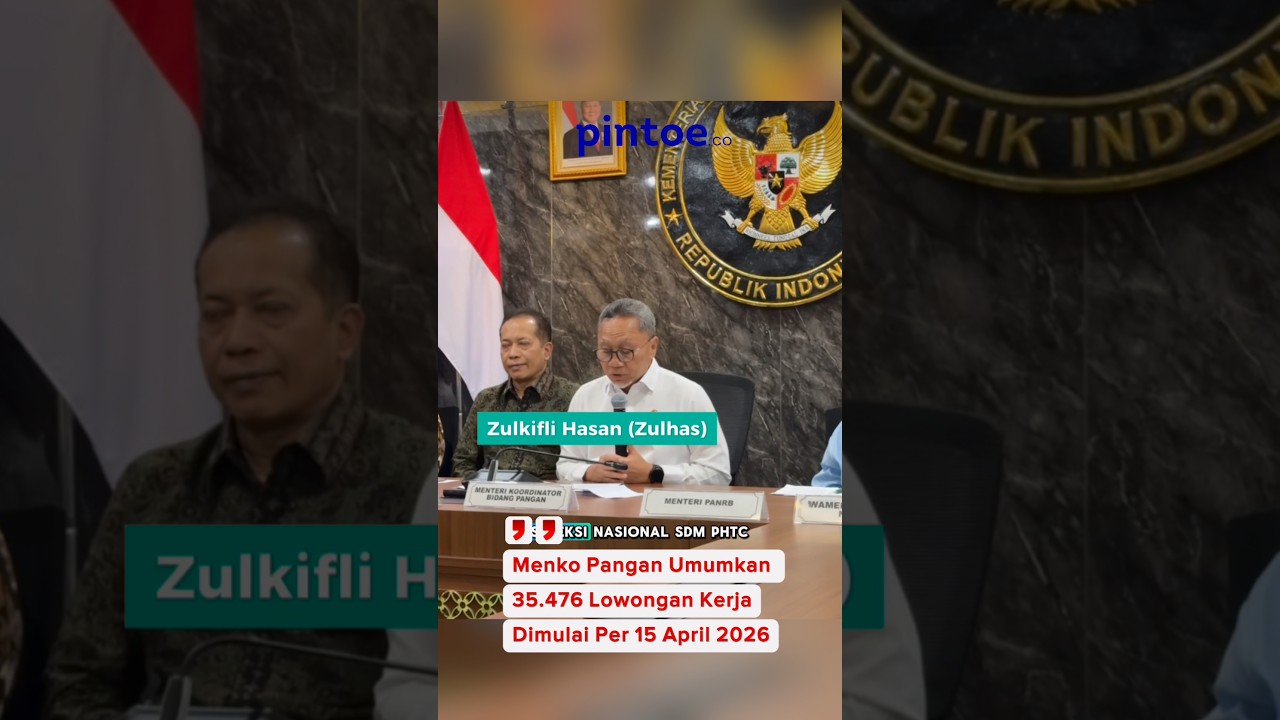 Menko Pangan Umumkan 35.476 Lowongan Kerja