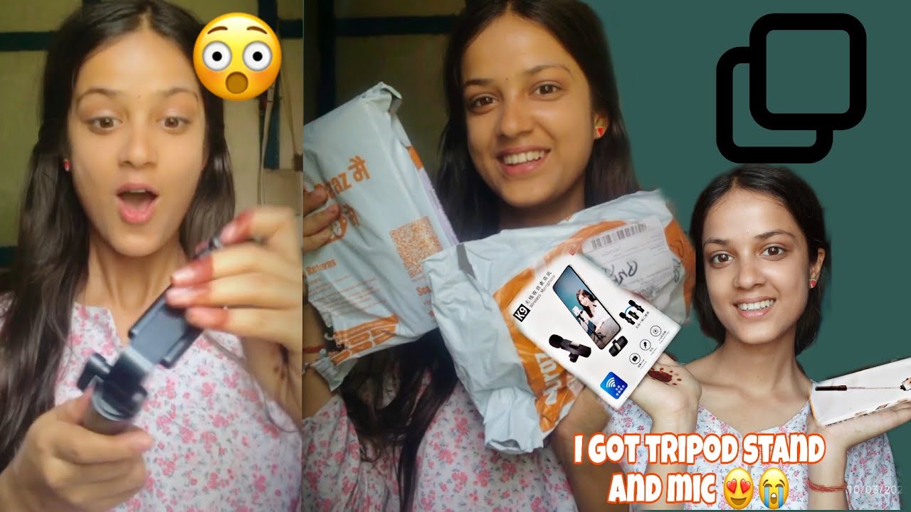 I got tripod stand and mic 😍🥹 yayyyy //yunika  //daraz_nepal //darazhaul //tripodstand