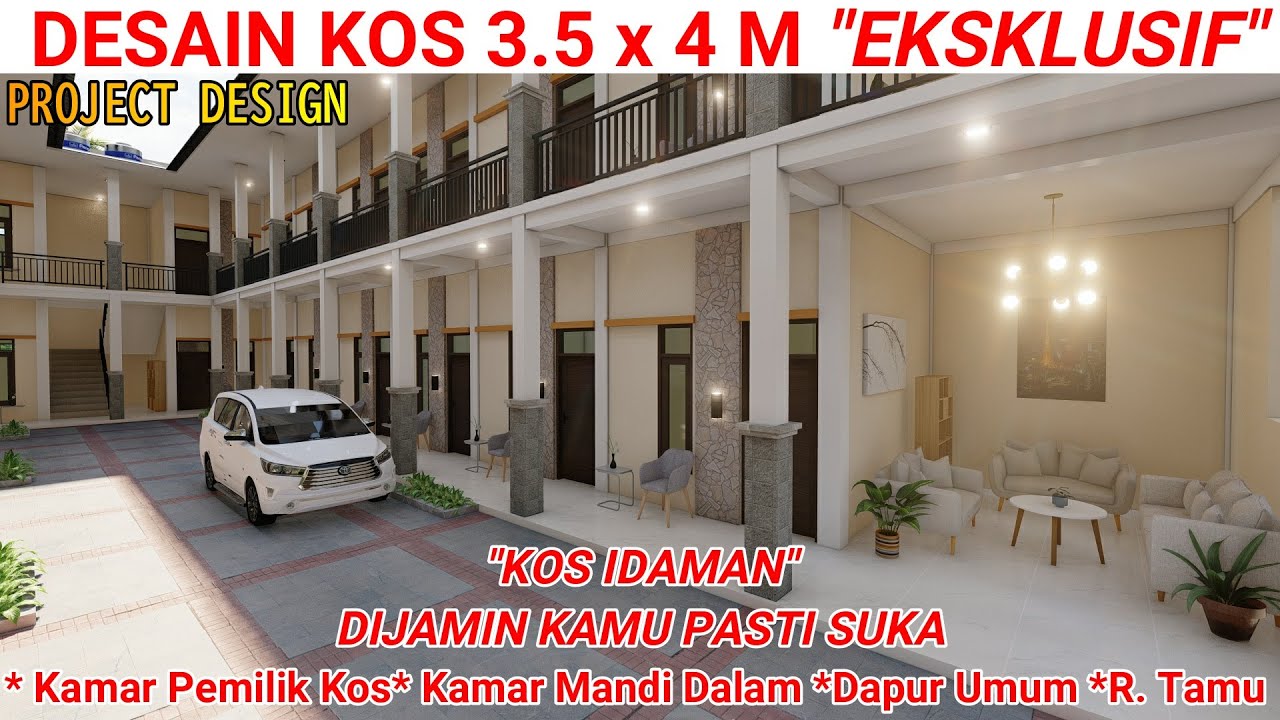 DESAIN KOS 3,5 X 4 M 2 LANTAI 